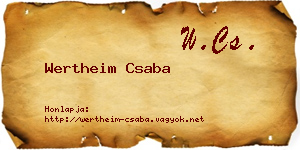 Wertheim Csaba névjegykártya