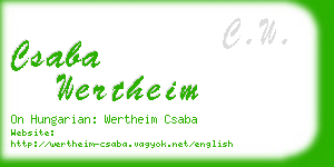 csaba wertheim business card